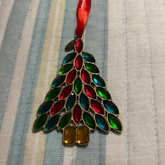 Christmas Tree Ornaments with Red and Green Gems - Picture 1 of 3